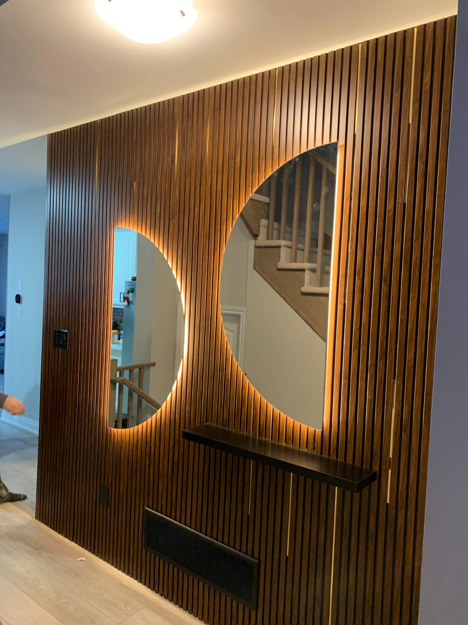 Wood slat wall detail